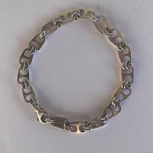 King Baby Sterling Silver Small single soda pop-top motif bracelet size 8.75